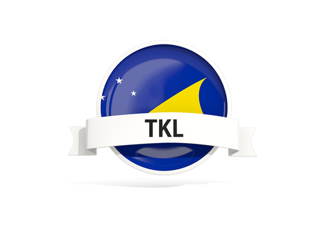 Round flag with banner. Download flag icon of Tokelau at PNG format