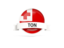 Tonga. Round flag with banner. Download icon.