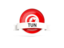 Tunisia. Round flag with banner. Download icon.