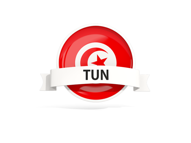 Round flag with banner. Download flag icon of Tunisia at PNG format