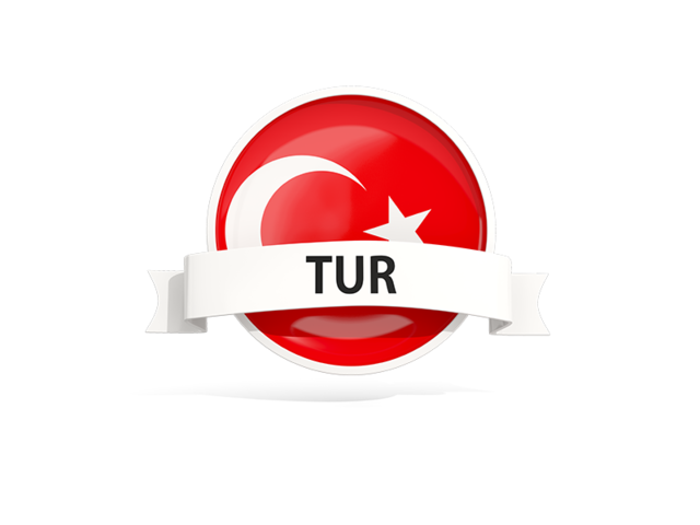 Round flag with banner. Download flag icon of Turkey at PNG format