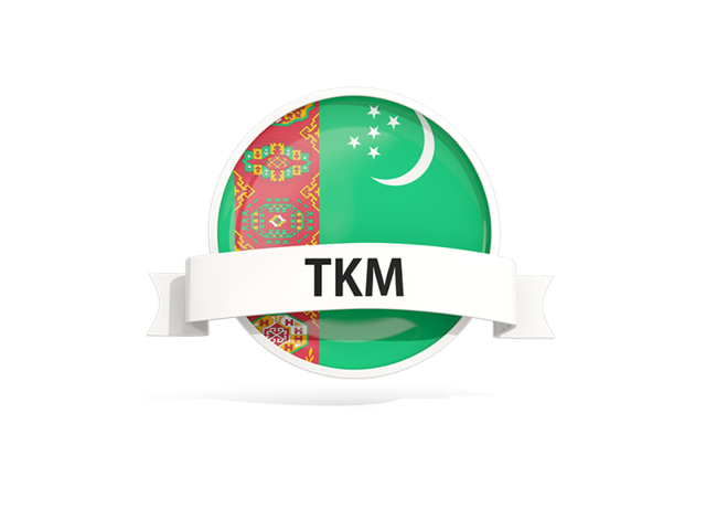 Round flag with banner. Download flag icon of Turkmenistan at PNG format