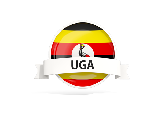 Круглый флаг с баннером. Скачать флаг. Уганда