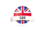 United Kingdom. Round flag with banner. Download icon.