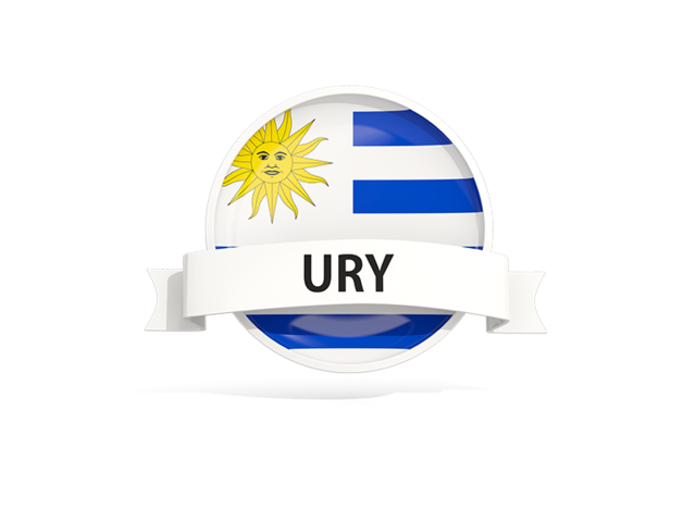 Круглый флаг с баннером. Скачать флаг. Уругвай