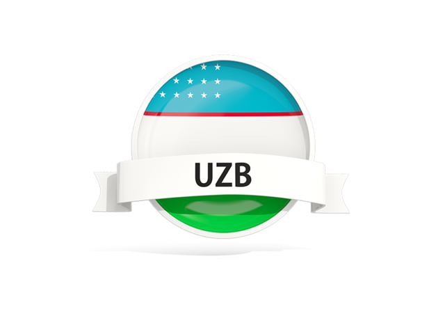 Round flag with banner. Download flag icon of Uzbekistan at PNG format