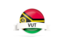 Vanuatu. Round flag with banner. Download icon.