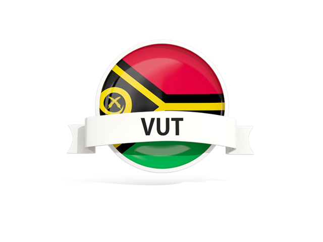 Round flag with banner. Download flag icon of Vanuatu at PNG format