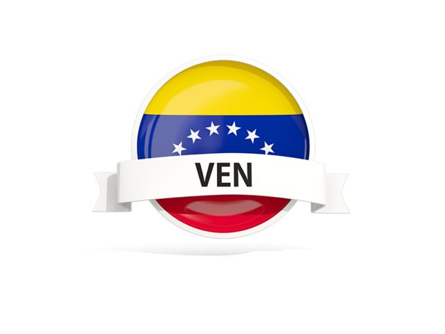 Round flag with banner. Download flag icon of Venezuela at PNG format
