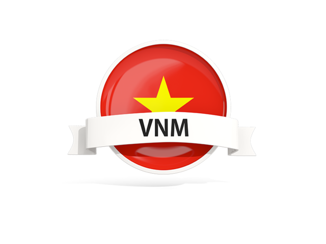 Round flag with banner. Download flag icon of Vietnam at PNG format