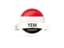 Yemen. Round flag with banner. Download icon.