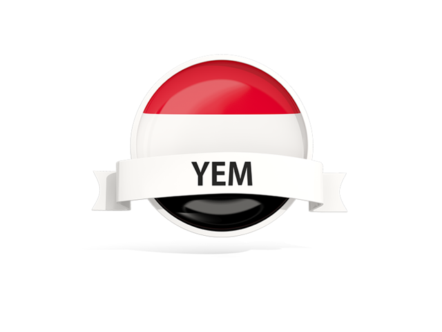 Round flag with banner. Download flag icon of Yemen at PNG format