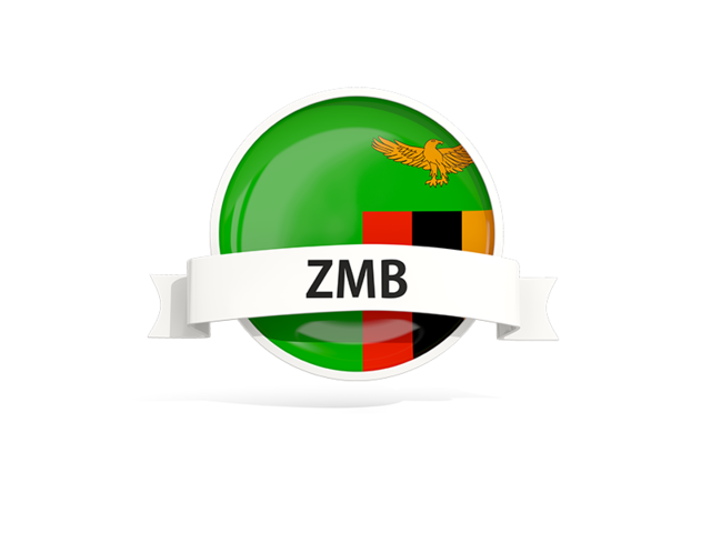 Round flag with banner. Download flag icon of Zambia at PNG format