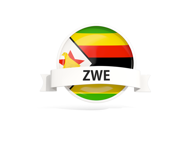 Round flag with banner. Download flag icon of Zimbabwe at PNG format