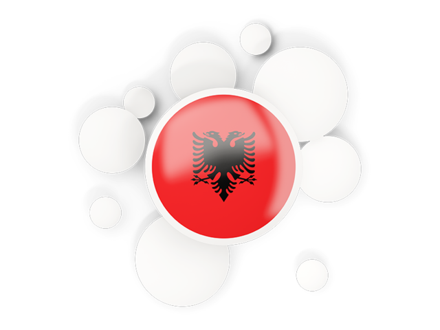 Round flag with circles. Download flag icon of Albania at PNG format