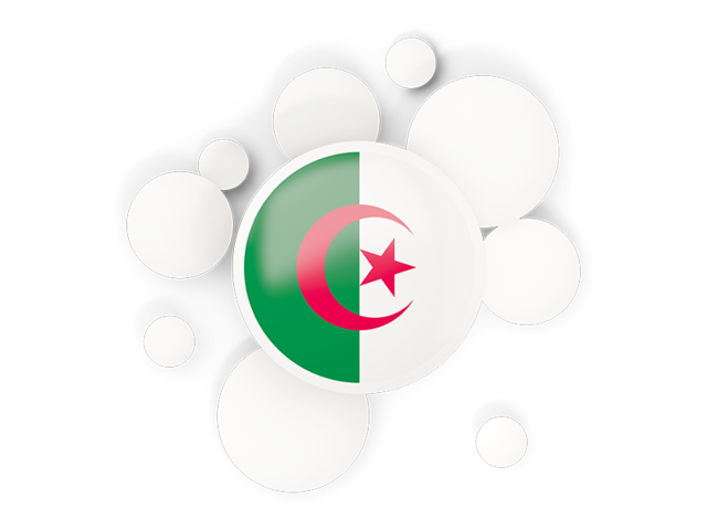 Round flag with circles. Download flag icon of Algeria at PNG format