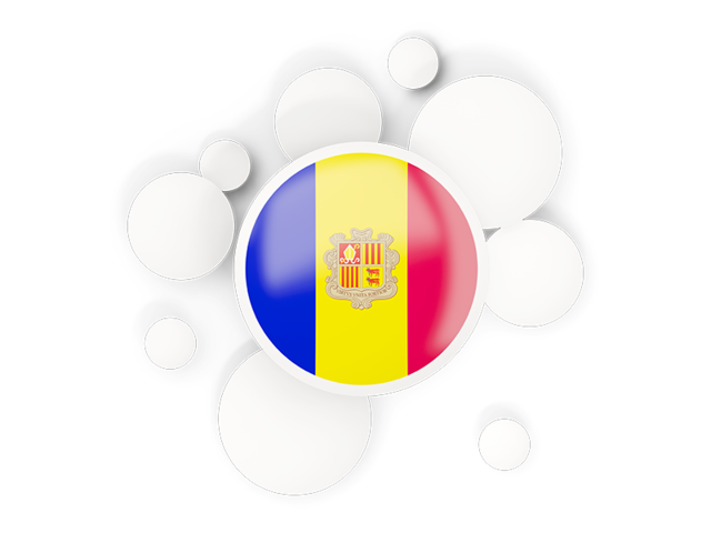 Round flag with circles. Download flag icon of Andorra at PNG format