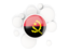 Angola. Round flag with circles. Download icon.