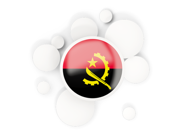 Round flag with circles. Download flag icon of Angola at PNG format