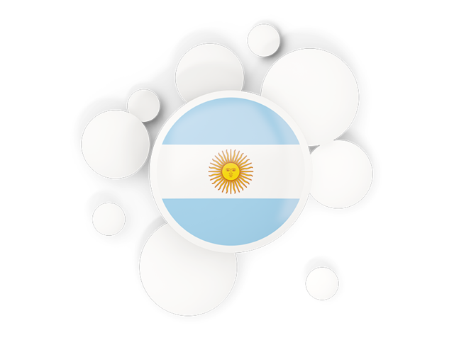 Round flag with circles. Download flag icon of Argentina at PNG format