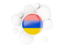 Armenia. Round flag with circles. Download icon.