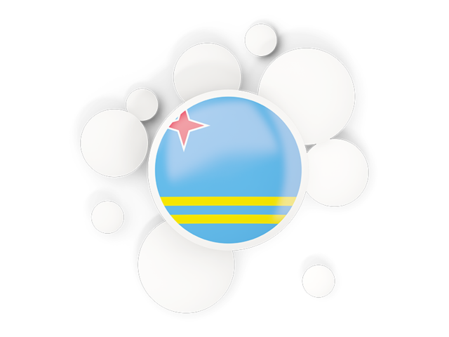 Round flag with circles. Download flag icon of Aruba at PNG format