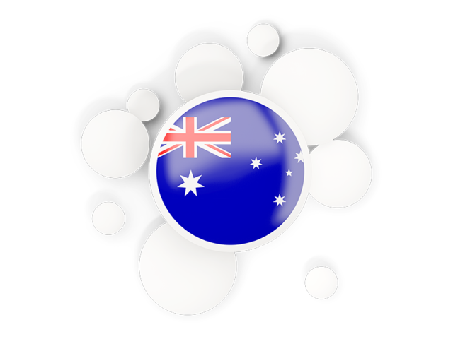 Round flag with circles. Download flag icon of Australia at PNG format