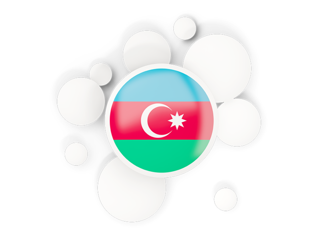 Round flag with circles. Download flag icon of Azerbaijan at PNG format