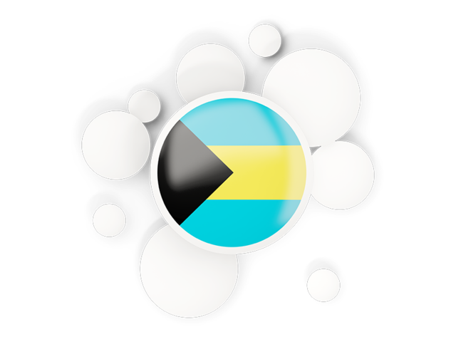 Round flag with circles. Download flag icon of Bahamas at PNG format