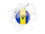 Barbados. Round flag with circles. Download icon.