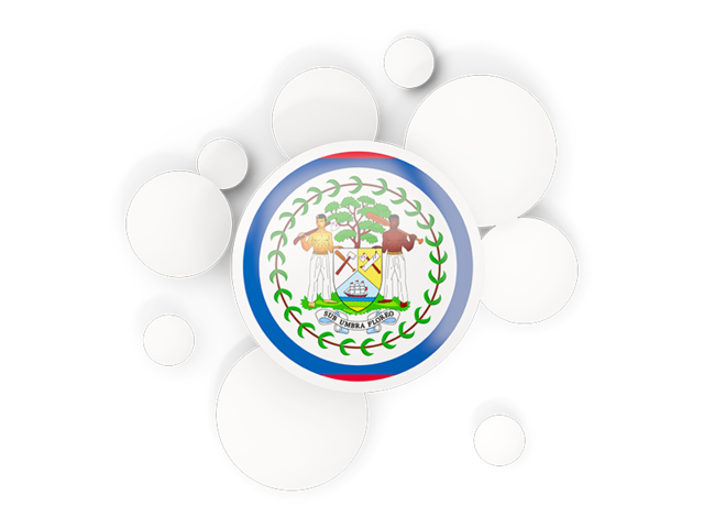 Round flag with circles. Download flag icon of Belize at PNG format