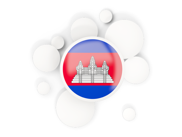 Round flag with circles. Download flag icon of Cambodia at PNG format