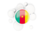 Cameroon. Round flag with circles. Download icon.