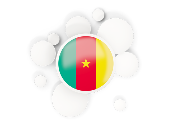 Round flag with circles. Download flag icon of Cameroon at PNG format