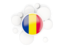 Chad. Round flag with circles. Download icon.