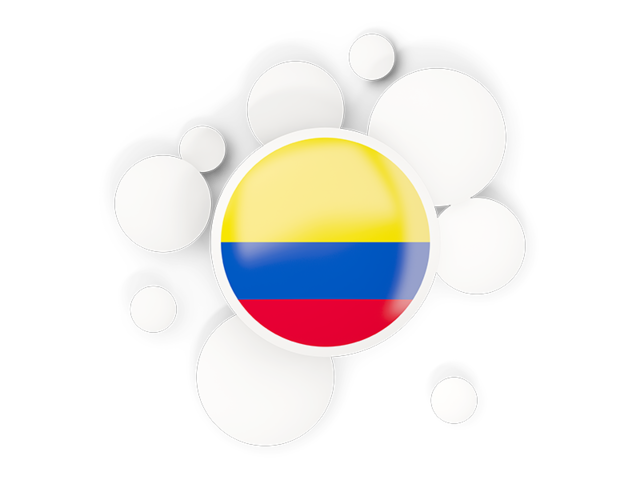 Round flag with circles. Download flag icon of Colombia at PNG format