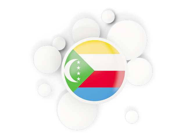 Round flag with circles. Download flag icon of Comoros at PNG format