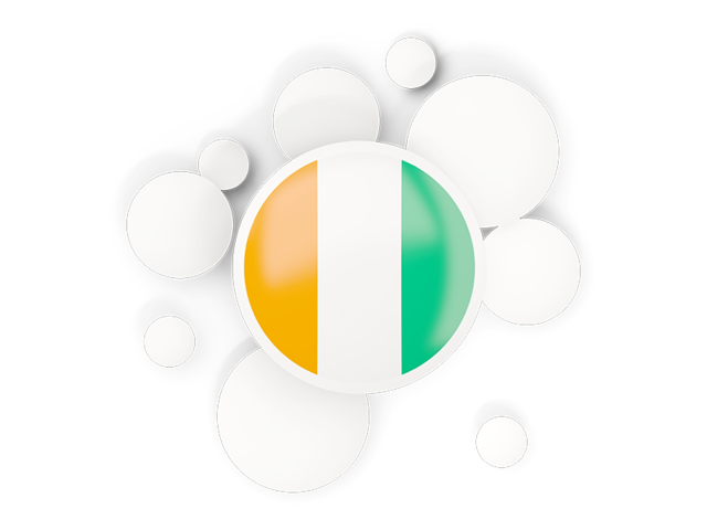 Round flag with circles. Download flag icon of Cote d'Ivoire at PNG format