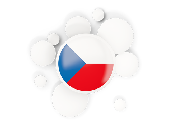 Round flag with circles. Download flag icon of Czech Republic at PNG format