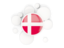 Denmark. Round flag with circles. Download icon.