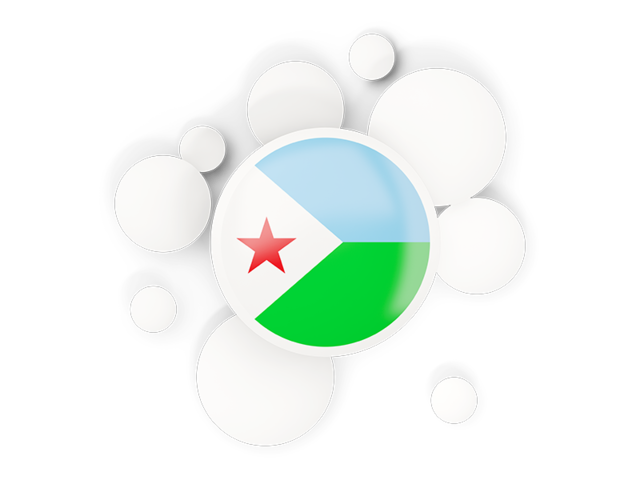 Round flag with circles. Download flag icon of Djibouti at PNG format