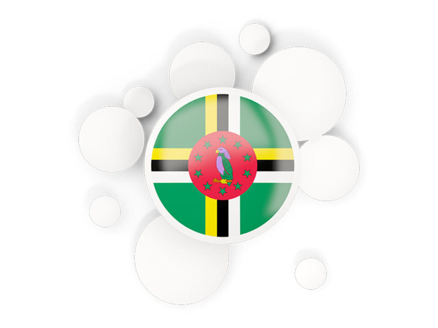 Round flag with circles. Download flag icon of Dominica at PNG format