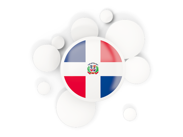 Круглый флаг с кругами. Скачать флаг. Доминиканская Республика