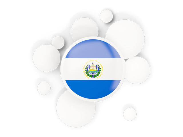 Round flag with circles. Download flag icon of El Salvador at PNG format