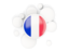 France. Round flag with circles. Download icon.