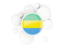 Gabon. Round flag with circles. Download icon.