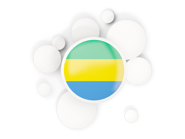 Round flag with circles. Download flag icon of Gabon at PNG format