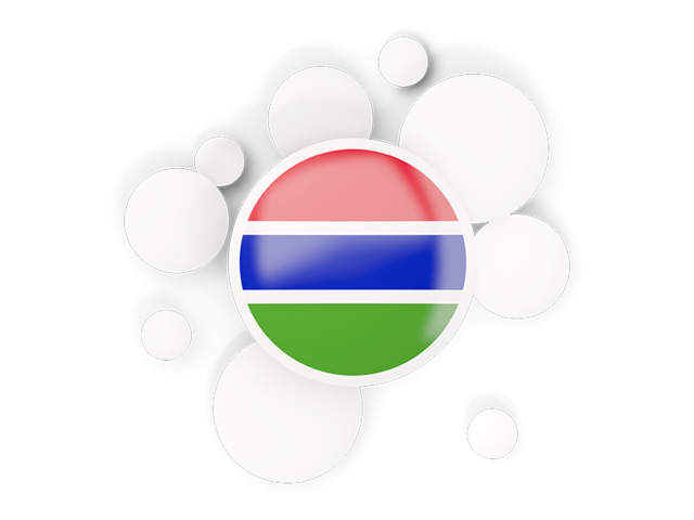 Round flag with circles. Download flag icon of Gambia at PNG format