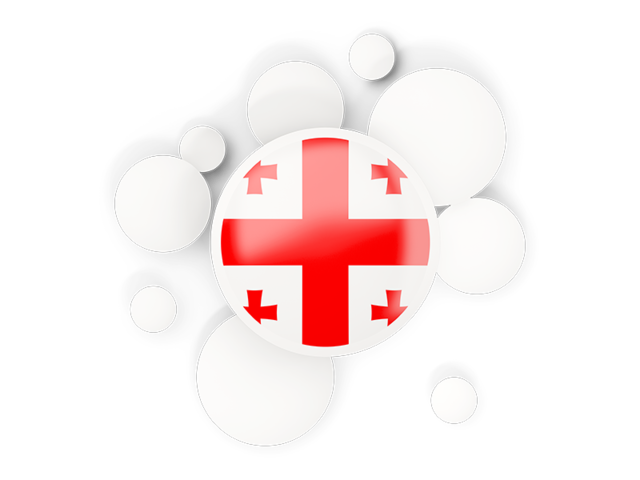 Round flag with circles. Download flag icon of Georgia at PNG format