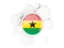 Ghana. Round flag with circles. Download icon.